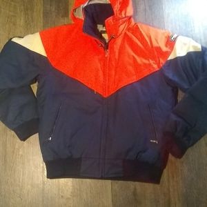 Descente ski jacket small mens orange navy blue vintage